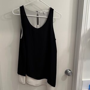 Max Studio Black and White Layered Tank Top